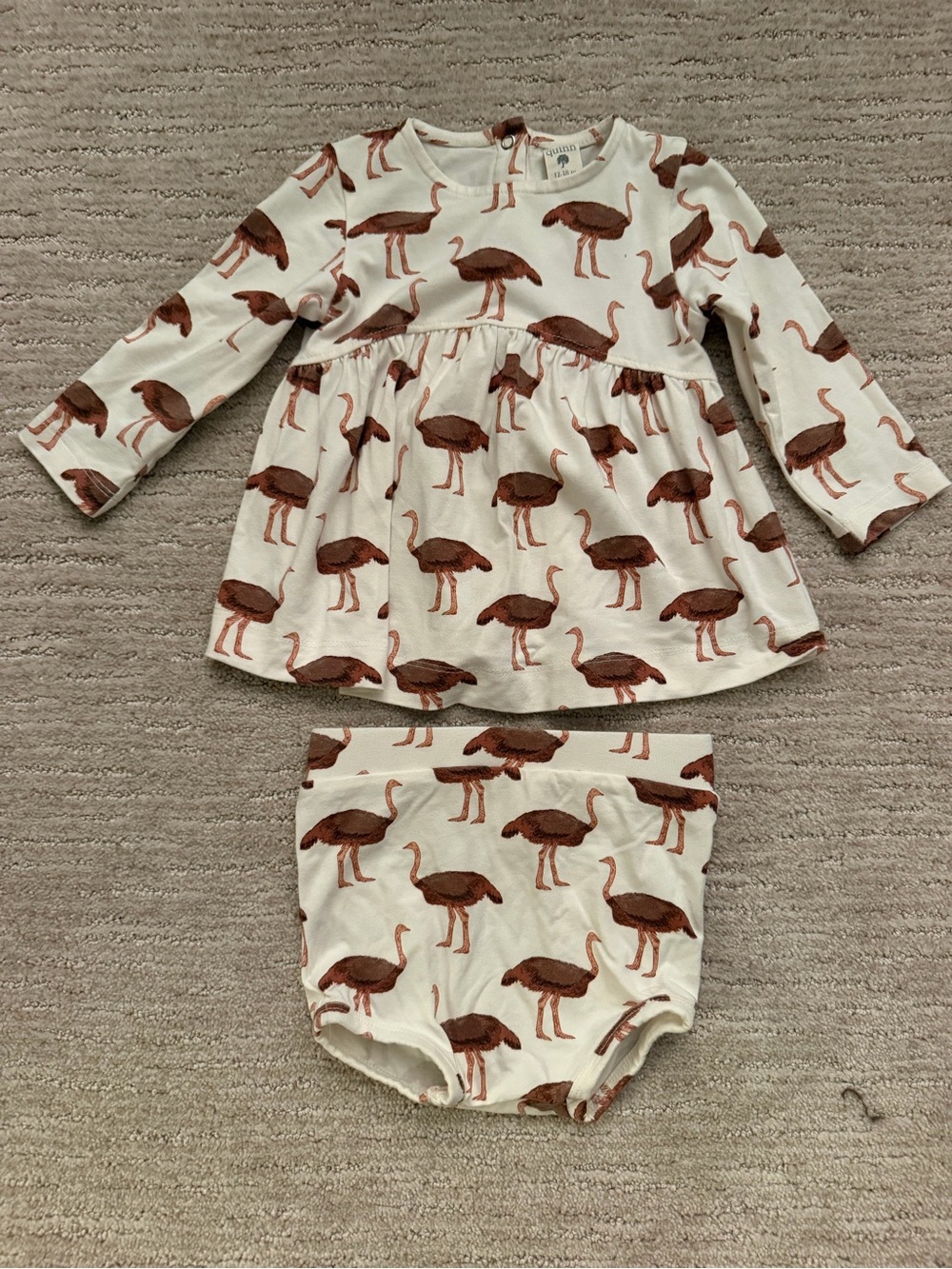 Kate Quinn Ostrich Dress & Bloomer Set 12-18mo
